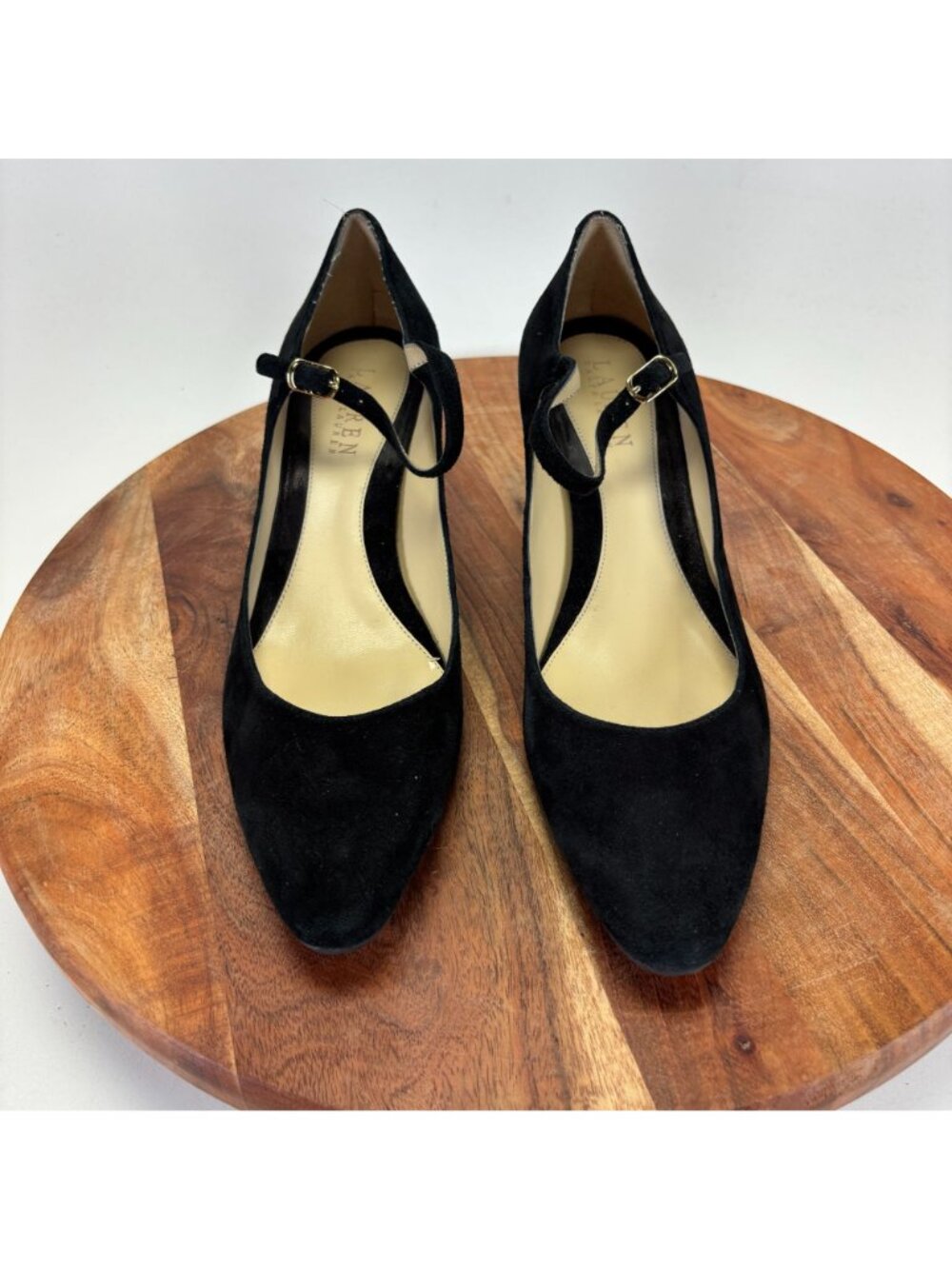 Lauren Ralph Women's Size 7.5 Lanette Black Suede Mary Jane Pump - Picture 3 of 12